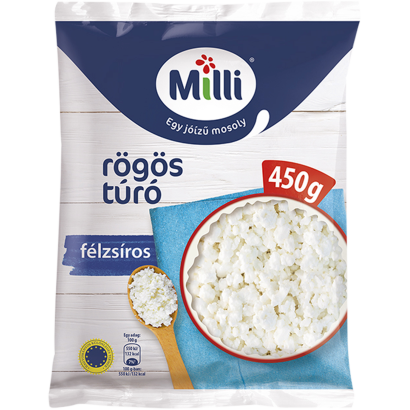 Milli félzsíros rögös túró 450 g