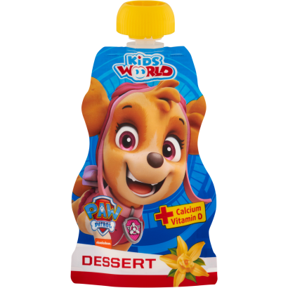 Kids World hőkezelt, kalciummal és D-vitaminnal dúsított vaníliás túrós desszert 80 g