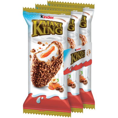 Kinder Maxi King lágy karamellás és tejes krémmel töltött ostya 3 x 35 g (105 g)