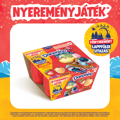 Danone Danonino epres, sárgabarackos tejtermék hozzáadott kalciummal & D-vitaminnal 4 x 50 g (200 g)
