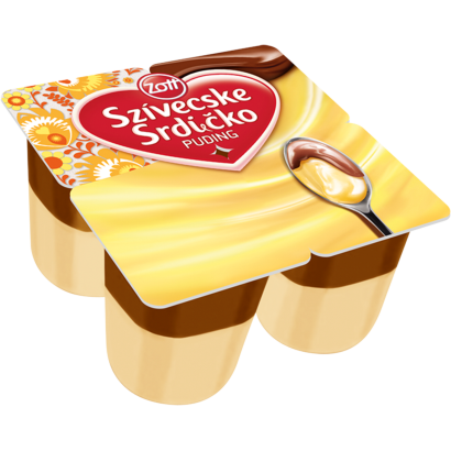 Zott Szívecske vaníliaízű puding kakaós öntettel 4 x 125 g