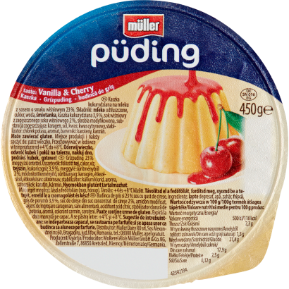Müller grízpuding meggy ízű öntettel 450 g