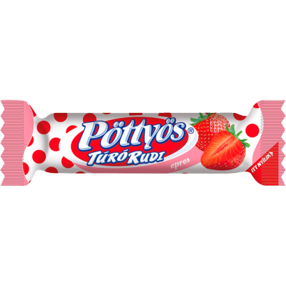 Pöttyös Túró Rudi desszertkészítmény kakaós étbevonattal, epres töltelékkel 30 g