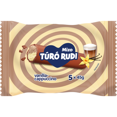 Mizo Túró Rudi vanília-cappuccino tejcsokoládé bevonattal 5x45 g