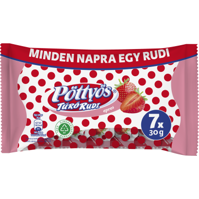Pöttyös Túró Rudi étbevonattal epres töltelékkel 7x30 g