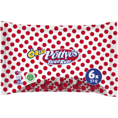 Pöttyös Óriás Túró Rudi  kakaós tejbevonattal 6x51 g