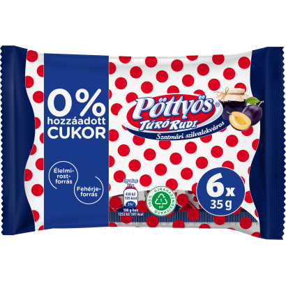 Pöttyös Túró Rudi natúr szilvalekvárral 0 % hozzáadott cukorral 6x35 g