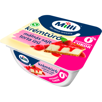 Milli krémtúró málnás sajtortás 0% 90 g