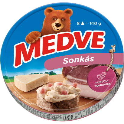 Medve sonkás kenhető, félzsíros ömlesztett sajt 8 x 17,5 g (140 g)