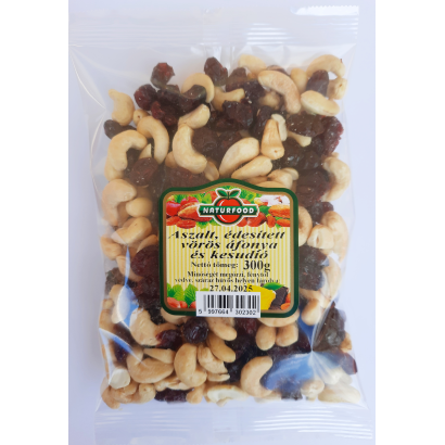 NaturFood Aszalt vörös áfonya és kesudió 300g