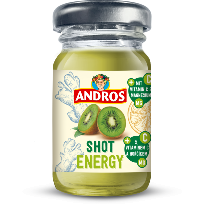 Andros shot energy-kiwi-gyömbér ital C-vitaminnal és magnéziummal 55 ml