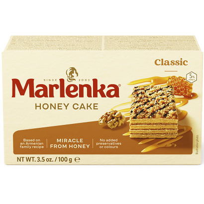 Marlenka mézes torta dióval 100 g