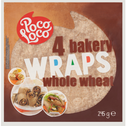 Poco Loco tortilla teljes kiőrlésű liszttel 4 db 245 g