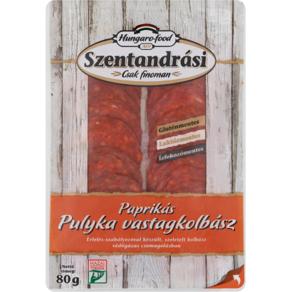 Szentandrási paprikás pulyka vastagkolbász 80 g