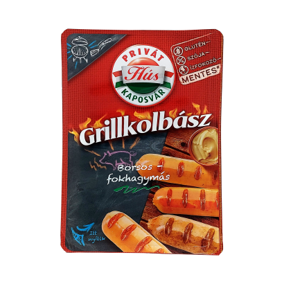 Borsos fokhagymás grillkolbász füstölt-főtt, védőgázos csomagolásban 240 g