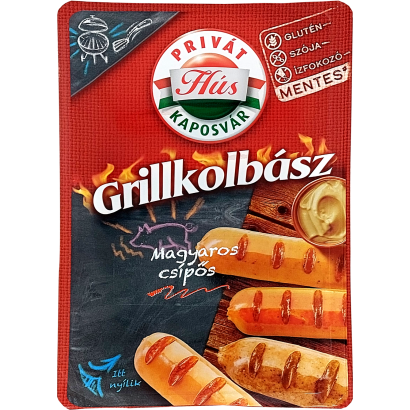 Magyaros csípős grillkolbász füstölt-főtt, védőgázos csomagolásban 240 g