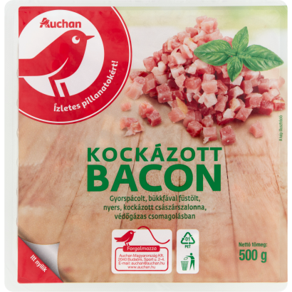 Auchan kockázott bacon 500 g