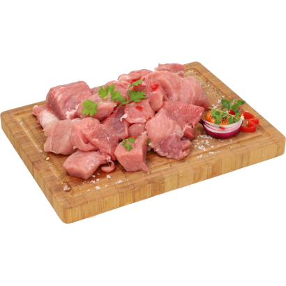 Auchan Kedvenc sertés lapockacsont nélkül kockázva védőgázas csomagolásban