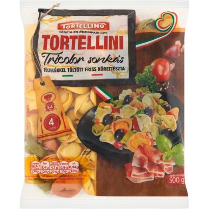 Tortellino Tortellini Tricolor sonkás töltelékkel töltött friss körettészta 500 g