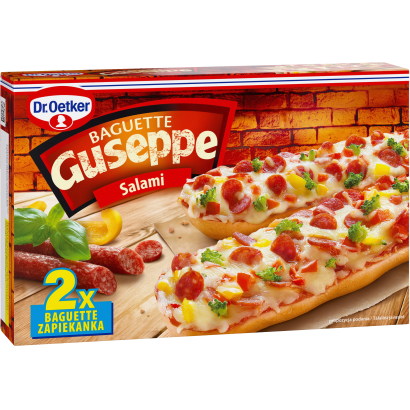 Dr. Oetker Guseppe gyorsfagyasztott bagett szalámival, sajttal és zöldségekkel 2 x 125 g (250 g)
