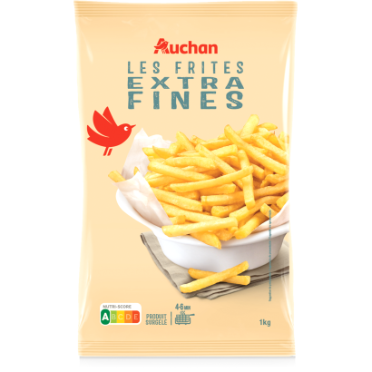 Auchan Kedvenc hasábburgonya extra vékony, elősütött gyorsfagyasztott 1 kg