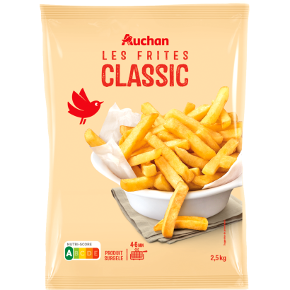 Auchan Kedvenc  klasszikus hasábburgonya gyorsfagyasztott 2,5 kg