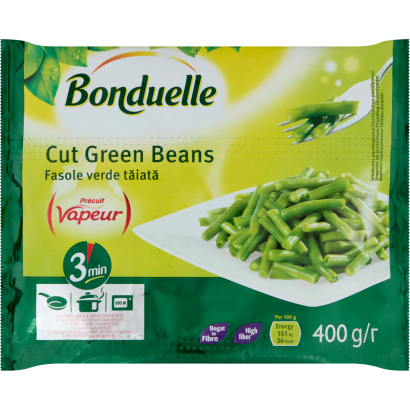 Bonduelle Vapeur gyorsfagyasztott zsenge zöldhüvelyű vágott zöldbab  400 g