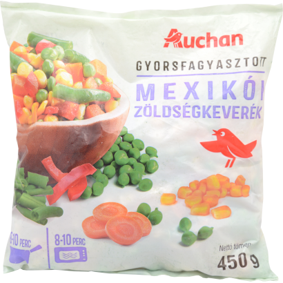 Auchan Kedvenc Mexikói zöldségkeverék gyorsfagyasztott 450 g