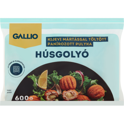 Gallio gyorsfagyasztott, kijevi mártással töltött panírozott pulyka húsgolyó 600 g