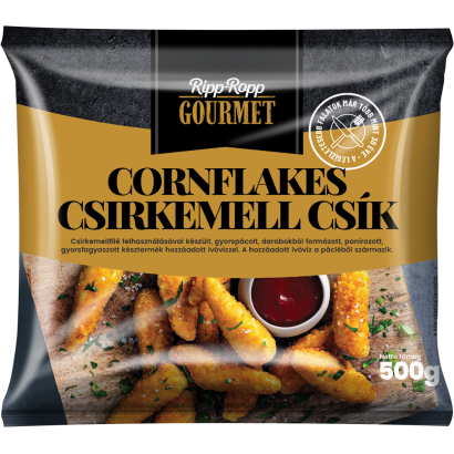 Ripp-Ropp Gourmet gyorsfagyaszott cornflakes csirkemell csík 500 g