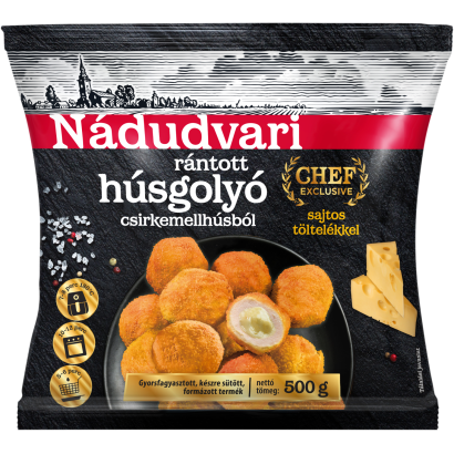 Nádudvari rántott húsgolyó csirkemellhúsból sajtos töltelékkel 500 g