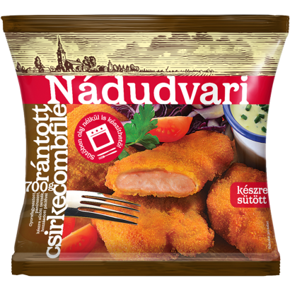 Nádudvari gyorsfagyasztott készre sütött rántott csirkecomb filé 700 g