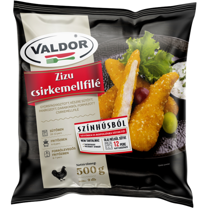 Valdor Zizu gyorsfagyasztott, készre sütött, panírozott csirkemellfilé 500 g