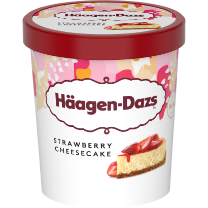 Häagen-Dazs sajttorta ízű jégkrém eper öntettel keksz darabkákkal és lágy sajttal 460 ml