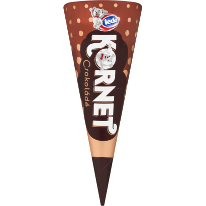 Ledo Kornet csokoládéízű jégkrém ostyatölcsérben mogyoródarabokkal 120 ml
