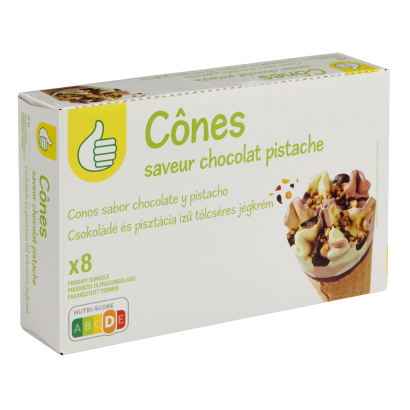 Auchan Tipp tölcséres jégkrém csoki pisztácia X8 520 g