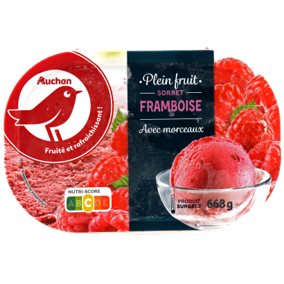 Auchan Kedvenc málna sorbet 668 G