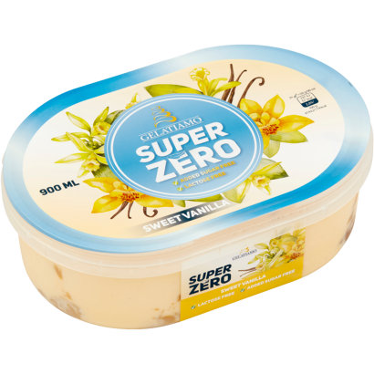 Gelatiamo Super Zero laktózmentes vanília jégkrém karamellás-kávés ízű öntettel 900 ml