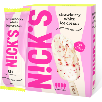 Nick's Mulitpack Eper-fehércsokis jégrkém 4 x 60 ml