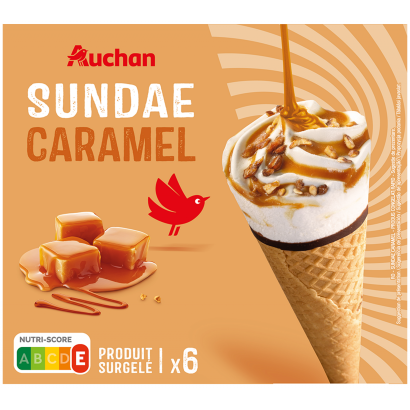 Auchan Kedvenc tölcséres fagyi karamell 6x64,9 g