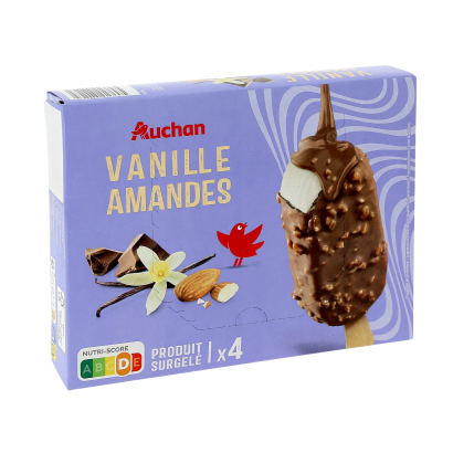 Auchan Kedvenc jégkrém vanilia-mandula x4 348 g