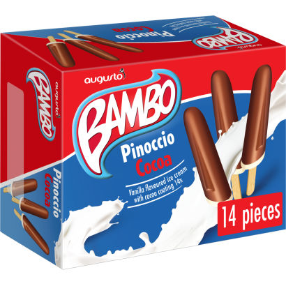 Augusto Bambo Pinoccio vanília ízű jégkrém kakaó öntettel 14 x 52 ml (728 ml)