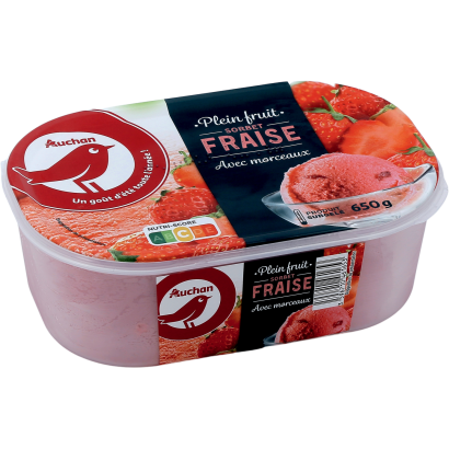 Auchan Kedvenc eper sorbet 650 G