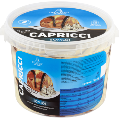 Gelatiamo Capricci Somlói vanília ízű és rumos-csokoládé jégkrém csokoládé öntettel 2000 ml