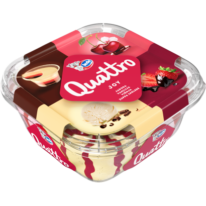 Ledo Quattro Joy epres, Zuppa Inglese ízű, vaníliaízű és meggyízű jégkrém 1650 ml