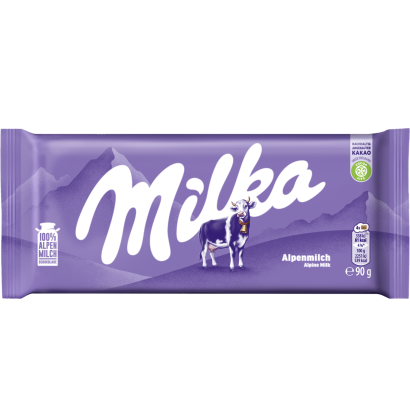 Milka alpesi tej felhasználásával készült tejcsokoládé 90 g