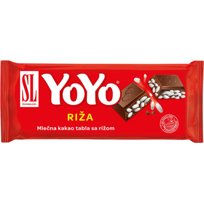 YOYO Kakaós tejtábla puffasztott rizzsel 70 g