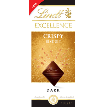 Lindt Excellence étcsokoládé ropogós keksz darabokkal 100 g