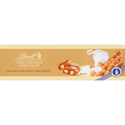 Lindt svájci tejcsokoládé pörkölt egész mogyoróval 300 g