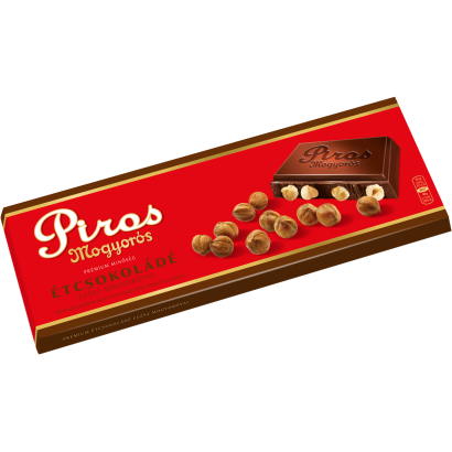 Piros Mogyorós étcsokoládé egész mogyoróval 225 g